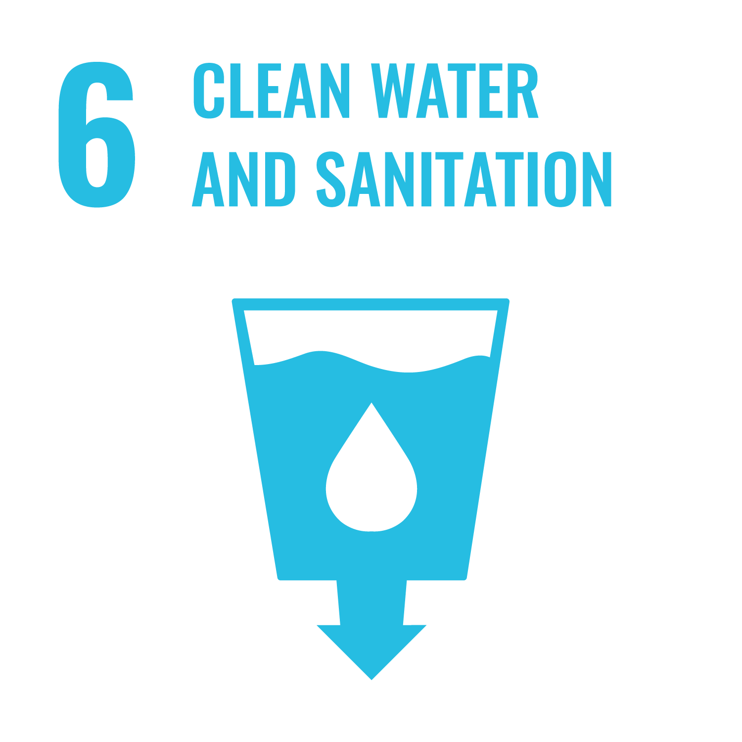 Icon of the UN Sustainable Development Goal No. 6 - Clean water and sanitation
